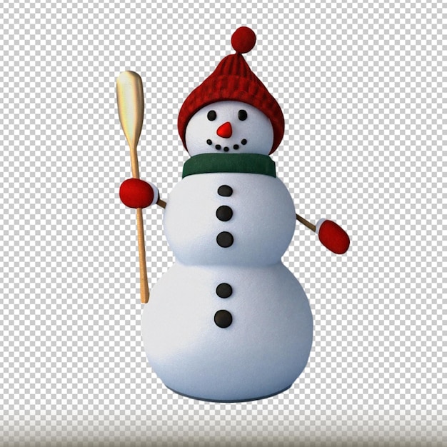 PSD snowman isolated on transparent background