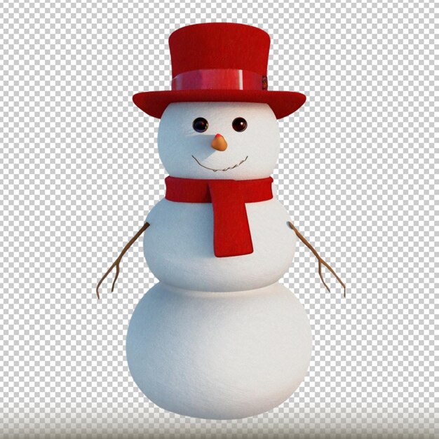 PSD snowman isolated on transparent background