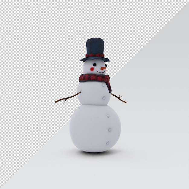 snowman wit hat isolated