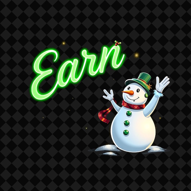 a snowman with green letters that say quot win quot wear quot on it