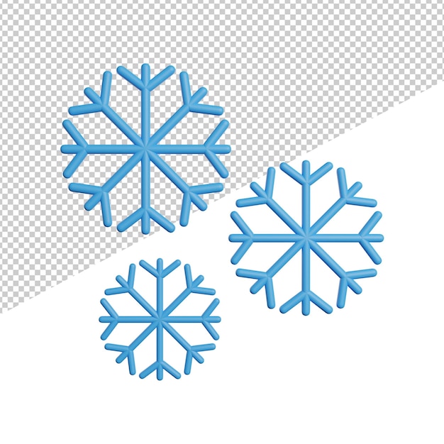 Snowy Cold Day Weather front view 3d rendering icon illustration on transparent background