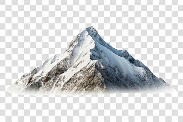 Snowy mountain peak isolated