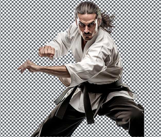 So beautiful Practicing Martial Arts isolated on transparent background