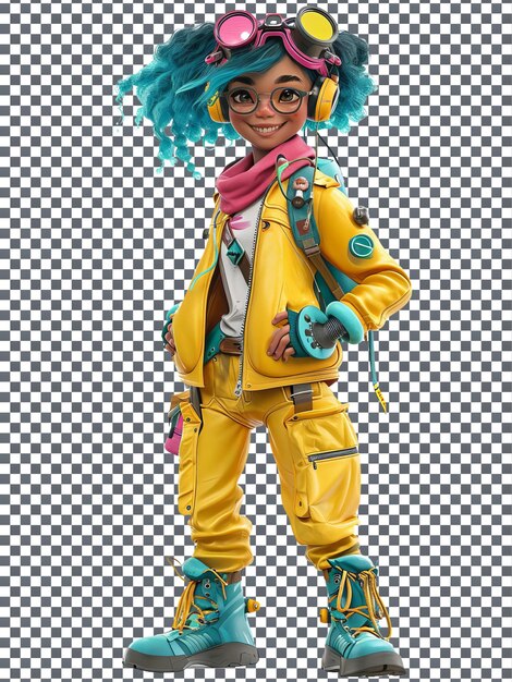 PSD so cute galactic xenobiologist isolated on transparent background