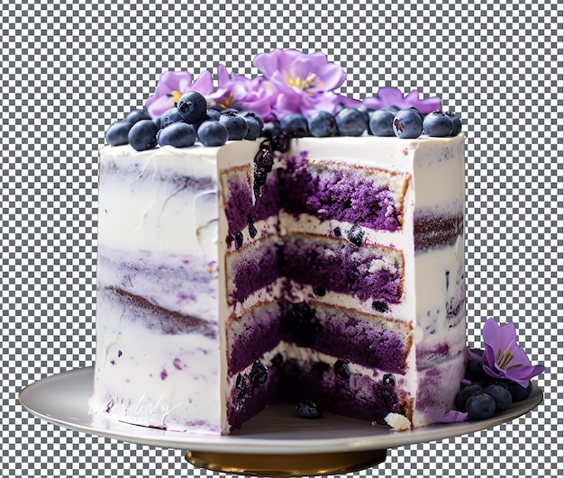 So sweet Blueberry Cake isolated on transparent background