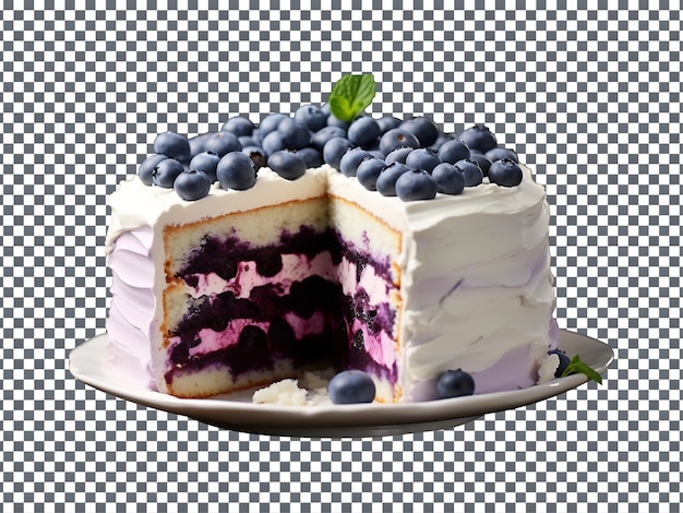 So sweet Blueberry Cake isolated on transparent background