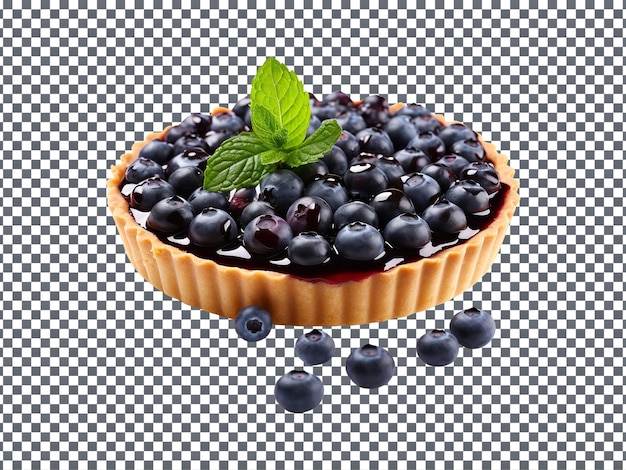 So sweet Blueberry Earl Grey Tart isolated on transparent background