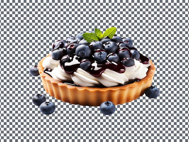 So sweet Blueberry Earl Grey Tart isolated on transparent background