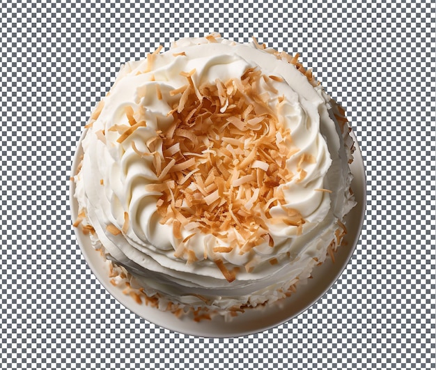 PSD so sweet coconut cream cake isolated on transparent background