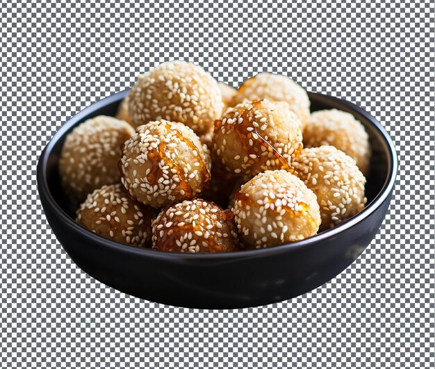 PSD so sweet sesame balls isolated on transparent background