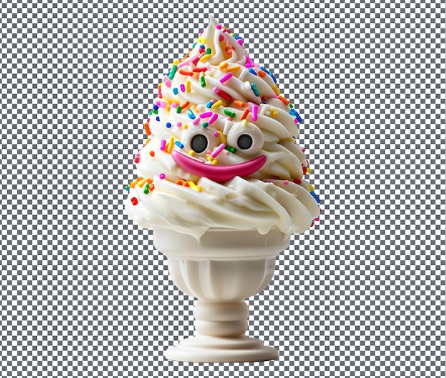 PSD so yummy ice cream sundae isolated on transparent background