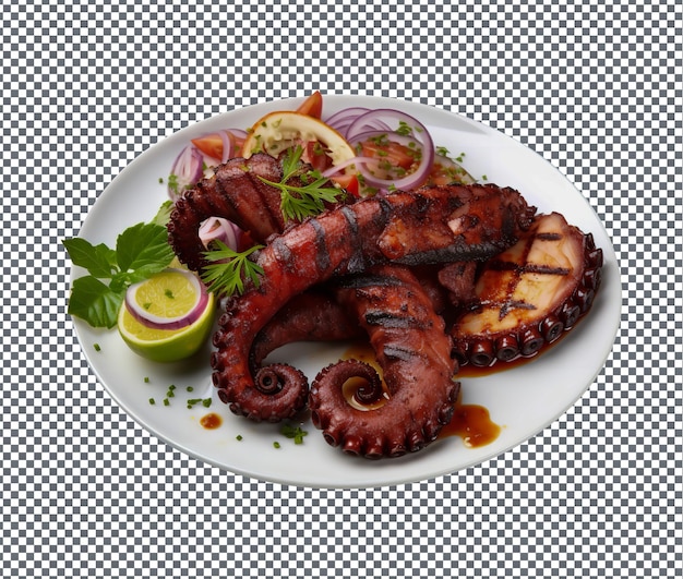 so yummy Octopus Tenderized isolated on transparent background