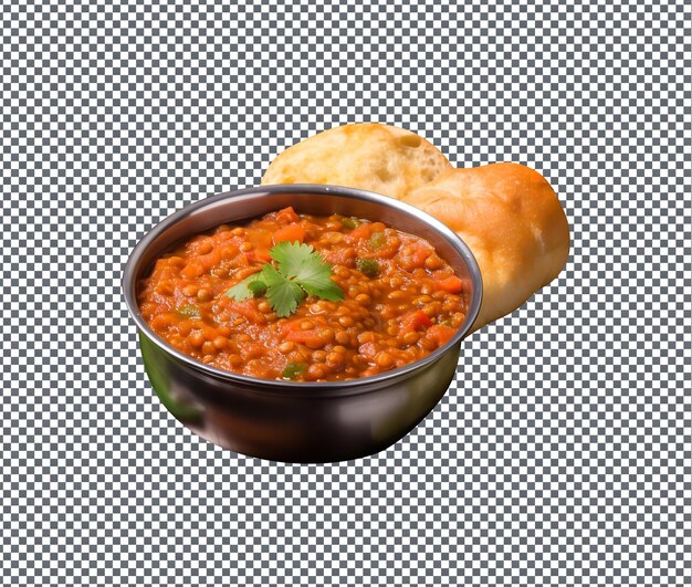 PSD so yummy pav bhaji isolated on transparent background