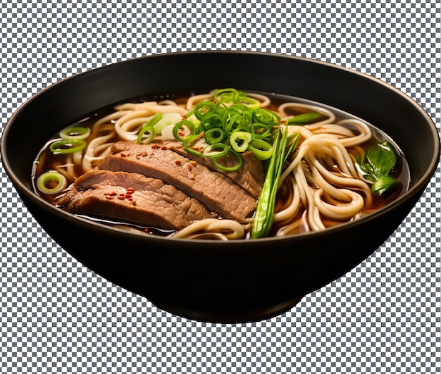 PSD so yummy udon noodles isolated on transparent background