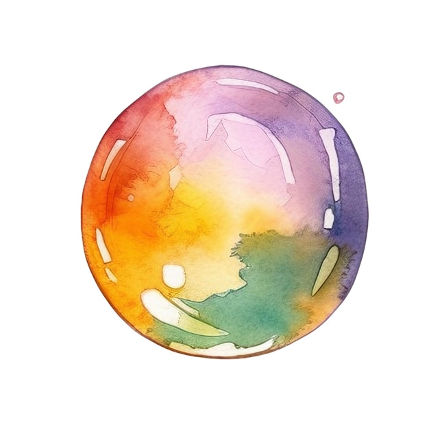 Soap bubbles isolated watercolor illustration