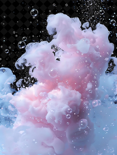 PSD soap explosion with bubbles foam and cleansing products soft png neon effect on dark background