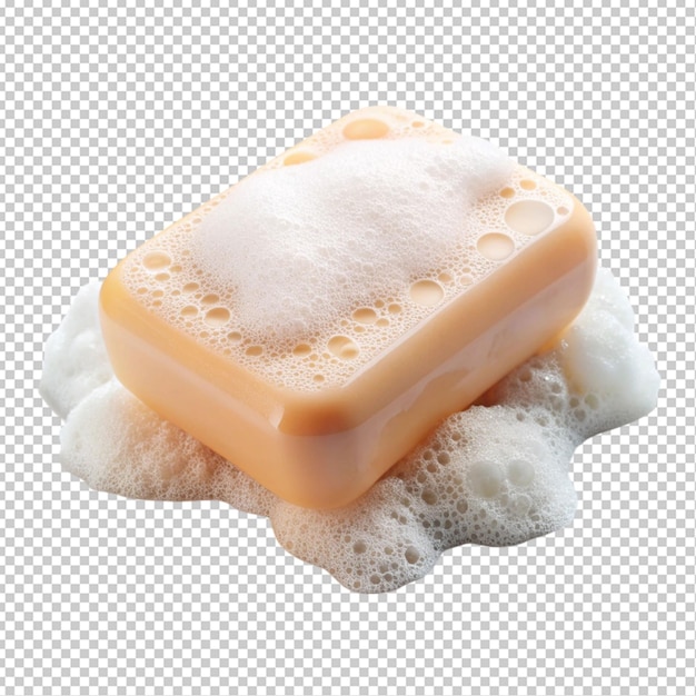 PSD soap with foam on transparent background