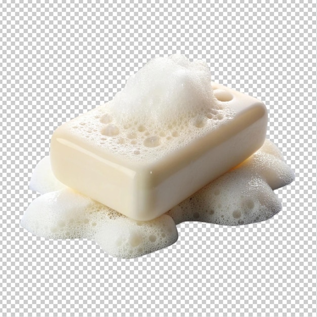 PSD soap with foam on transparent background