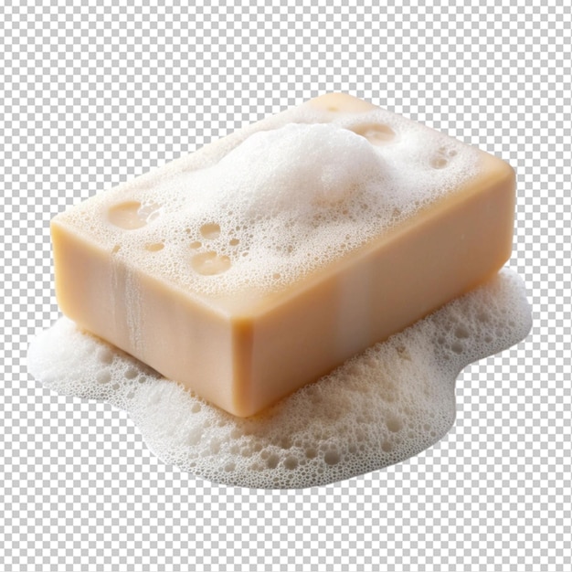 PSD soap with foam on transparent background