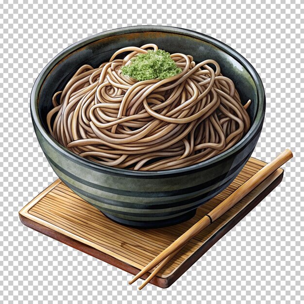 PSD soba noodles isolated bundle of buckwheat japane