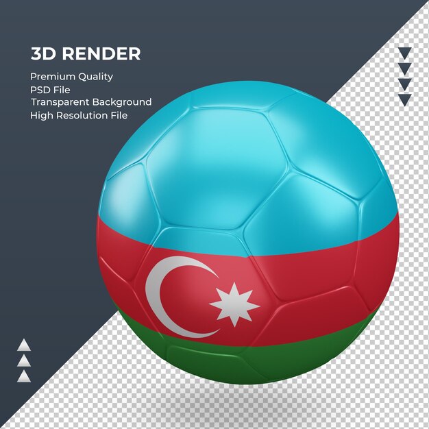 Soccer ball Azerbaijan flag realistic 3d rendering right view