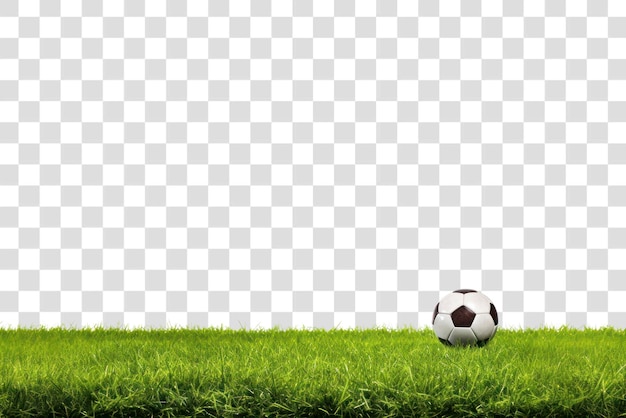 PSD soccer ball on green grass