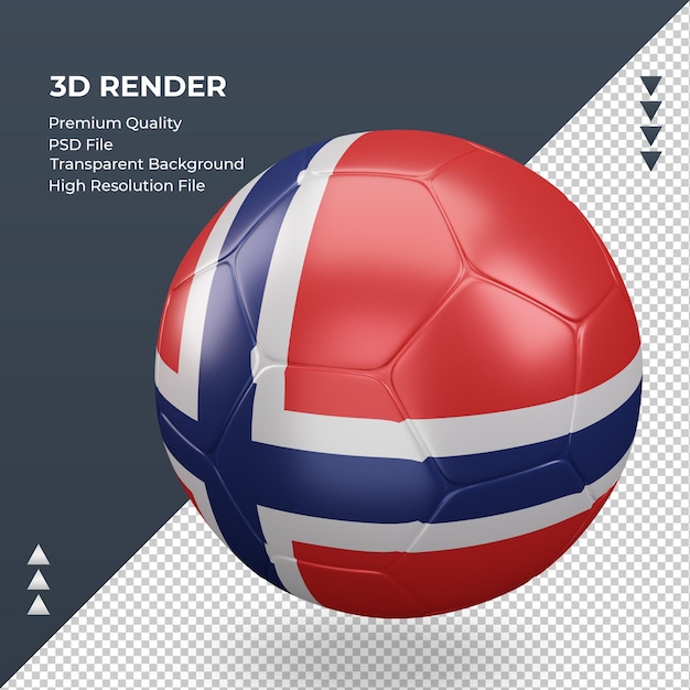 Soccer ball Norway flag realistic 3d rendering right view