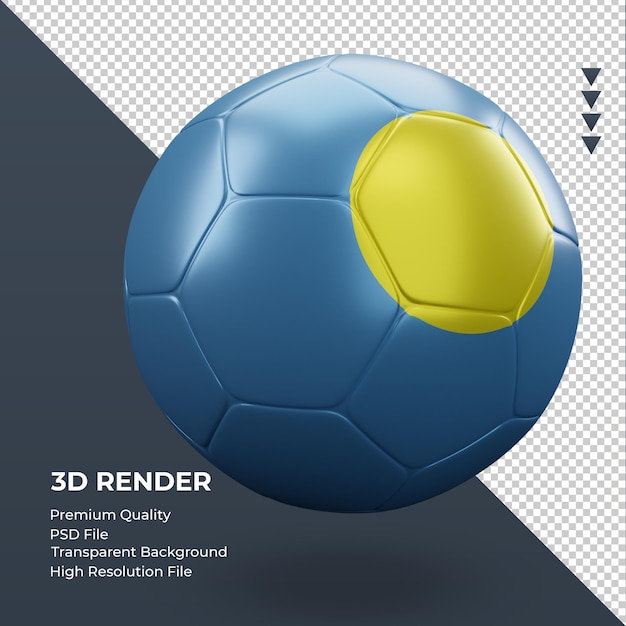 Soccer ball Palau flag realistic 3d rendering left view