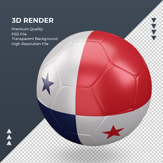 Soccer ball Panama flag realistic 3d rendering right view