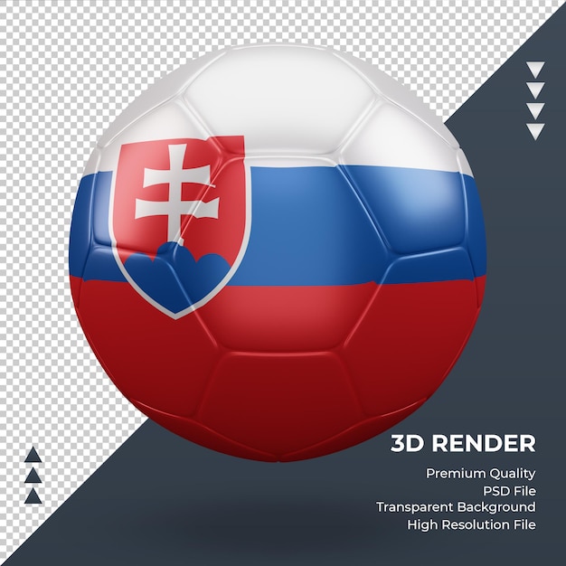 Soccer ball Slovakia flag realistic 3d rendering front view