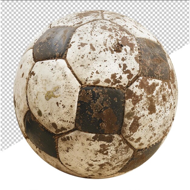 a soccer ball with a black spot on it is shown