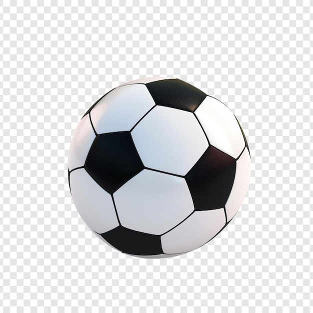 a soccer ball with a black and white design is shown on a transparent background