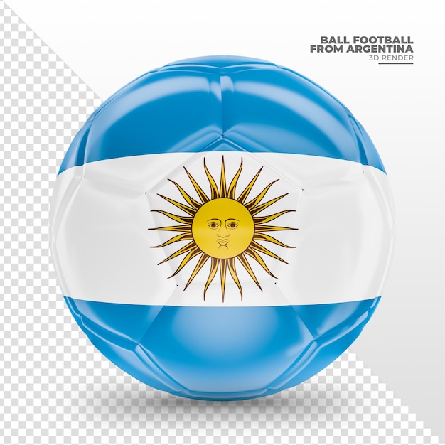 Soccer ball with flag of Argentina in 3d realistic render