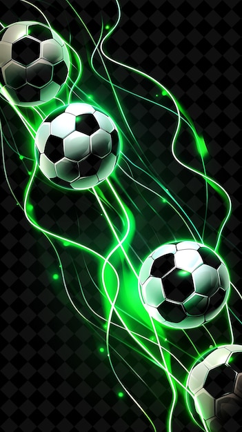 soccer balls on a dark background