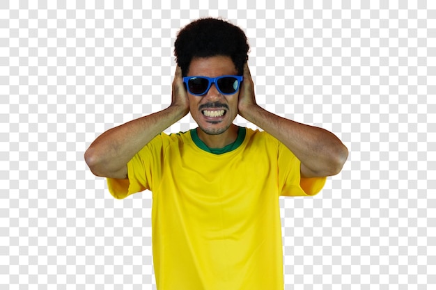 Soccer Brazilian Fan Celebrating Isolated