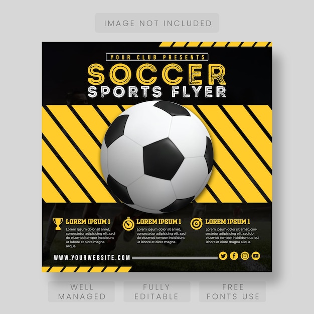 Soccer championship poster and banner design template