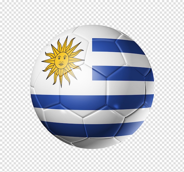 Soccer football ball with Uruguay flag