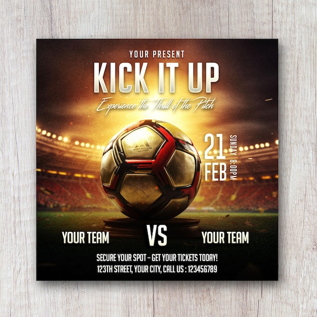 Soccer football flyer social media banner post design template