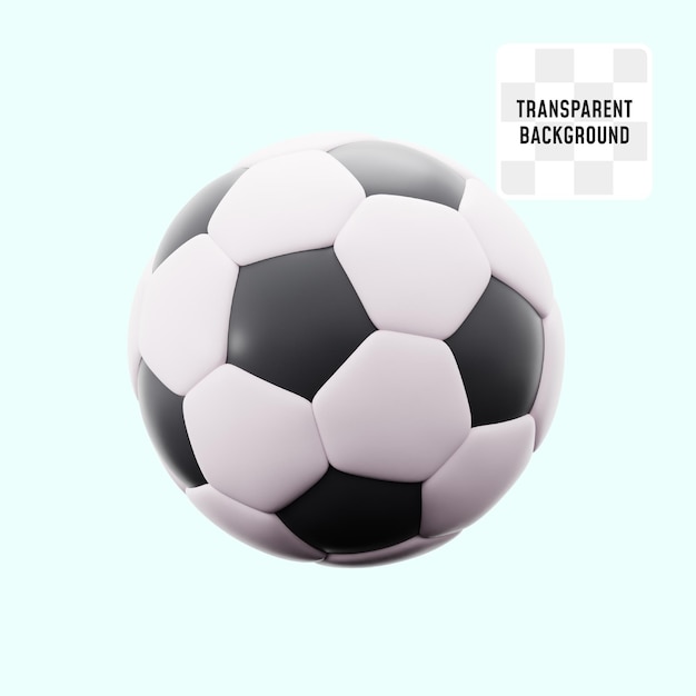 PSD soccer football kick sport game equipment 3d icon illustration render design