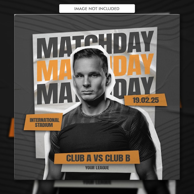 Soccer football match day flyer and social media banner template