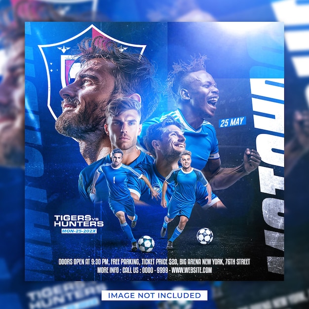 Soccer Football Match day Flyer and Social media banner template