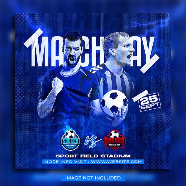 Soccer Football Match day Flyer and Social media  banner template