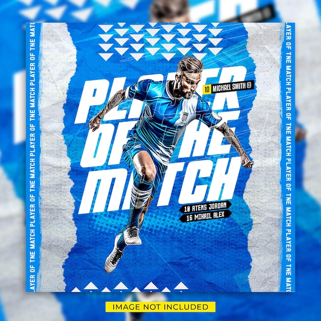 Soccer Football Player of the match Flyer and Social media banner template