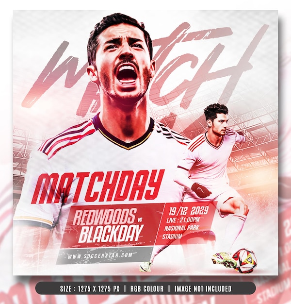 Soccer football sport matchday poster templates