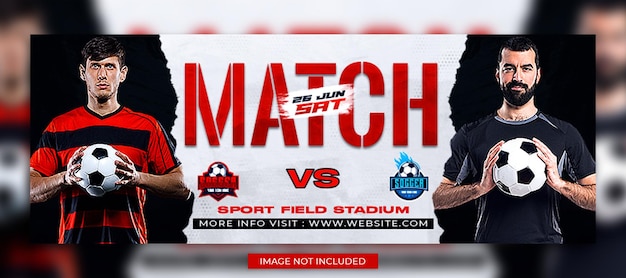 Soccer Match day Facebook Cover banner template