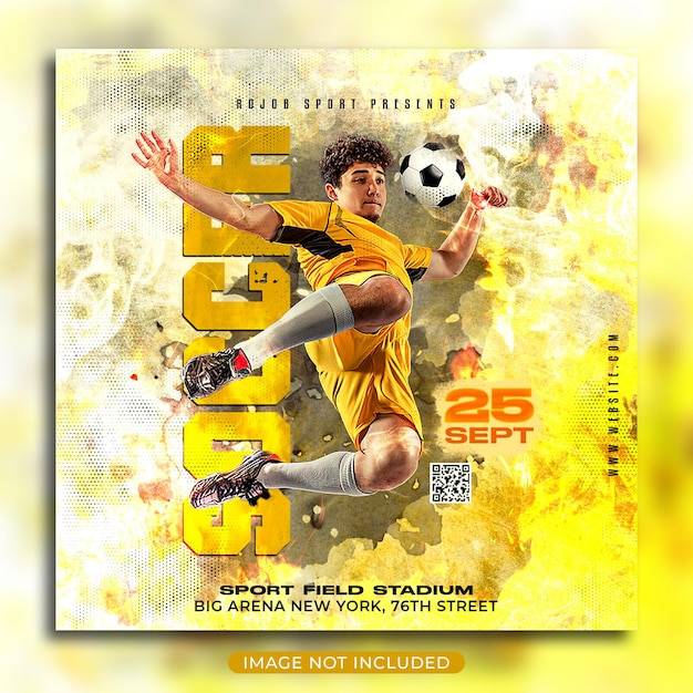 Soccer Match flyer and social media banner template