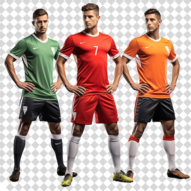 Soccer players Isolated on transparent background PSD file format