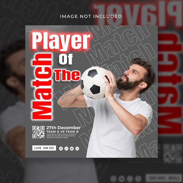 Soccer social media post template