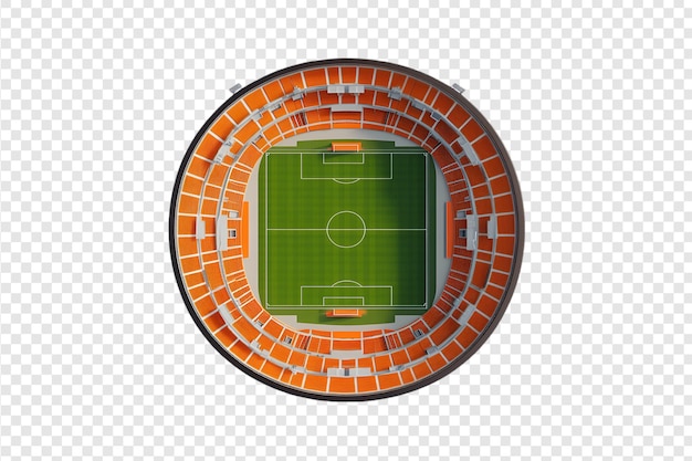 PSD soccer stadium aerial view isolated on a transparent background