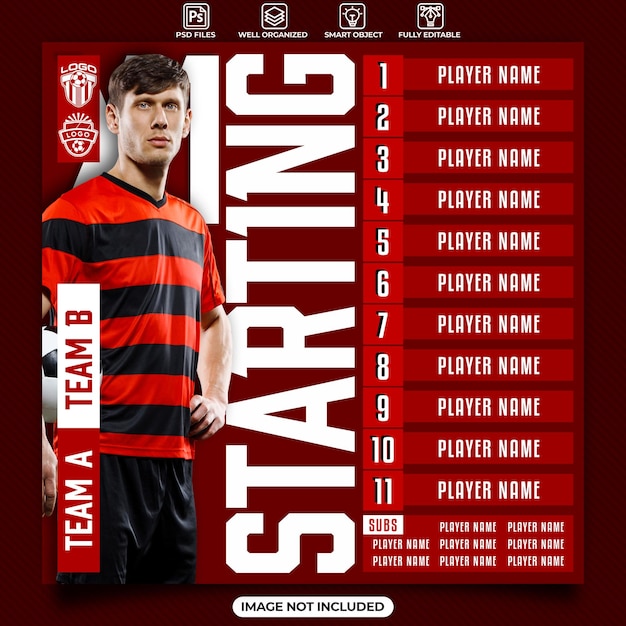 soccer starting eleven banner template